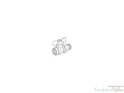 Кран шаровый Royal Thermo EXPERT 1/2 нар-вн, НГ, ручка-бабочка